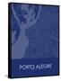 Porto Alegre, Brazil Blue Map-null-Framed Stretched Canvas