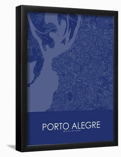 Porto Alegre, Brazil Blue Map-null-Framed Poster