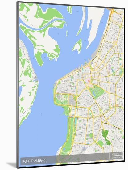 Porto Alegre, Brazil Map-null-Mounted Poster