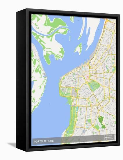 Porto Alegre, Brazil Map-null-Framed Stretched Canvas