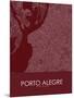 Porto Alegre, Brazil Red Map-null-Mounted Poster