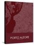 Porto Alegre, Brazil Red Map-null-Stretched Canvas