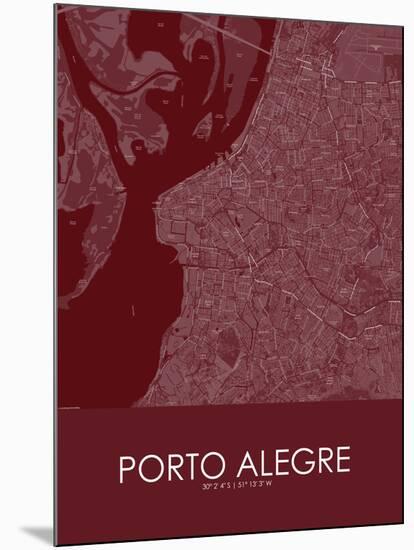 Porto Alegre, Brazil Red Map-null-Mounted Poster