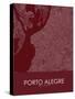 Porto Alegre, Brazil Red Map-null-Stretched Canvas