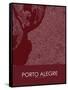 Porto Alegre, Brazil Red Map-null-Framed Stretched Canvas