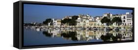 Porto Colom Harbour, Majorca, Spain-John Miller-Framed Stretched Canvas