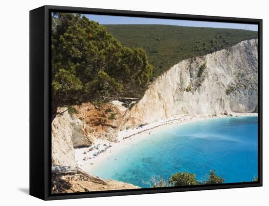 Porto Katsiki Beach, West Coast of Lefkada, Ionian Islands, Greek Islands, Greece, Europe-Robert Harding-Framed Stretched Canvas