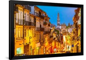 Porto, Portugal Cityscape Towards Clerigos Church-Sean Pavone-Framed Photographic Print