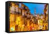 Porto, Portugal Cityscape Towards Clerigos Church-Sean Pavone-Framed Stretched Canvas