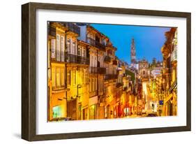 Porto, Portugal Cityscape Towards Clerigos Church-Sean Pavone-Framed Photographic Print