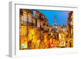 Porto, Portugal Cityscape Towards Clerigos Church-Sean Pavone-Framed Photographic Print