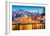 Porto, Portugal Old City Skyline from across the Douro River-Sean Pavone-Framed Photographic Print