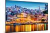 Porto, Portugal Old City Skyline from across the Douro River-Sean Pavone-Mounted Photographic Print