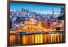 Porto, Portugal Old City Skyline from across the Douro River-Sean Pavone-Framed Photographic Print