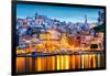 Porto, Portugal Old City Skyline from across the Douro River-Sean Pavone-Framed Photographic Print