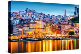 Porto, Portugal Old City Skyline from across the Douro River-Sean Pavone-Stretched Canvas