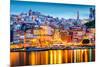 Porto, Portugal Old City Skyline from across the Douro River-Sean Pavone-Mounted Premium Photographic Print