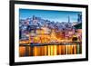 Porto, Portugal Old City Skyline from across the Douro River-Sean Pavone-Framed Photographic Print