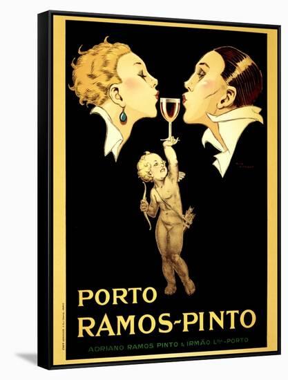 Porto Ramos-Pinto, Vintage French Advertisement Poster by Rene Vincent-Piddix-Framed Stretched Canvas