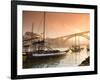 Porto Wine Carrying Barcos, River Douro and City Skyline, Porto, Portugal-Michele Falzone-Framed Photographic Print