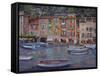 Portofino al Crepuscolo-Guido Borelli-Framed Stretched Canvas