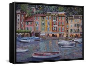 Portofino al Crepuscolo-Guido Borelli-Framed Stretched Canvas