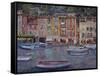 Portofino al Crepuscolo-Guido Borelli-Framed Stretched Canvas