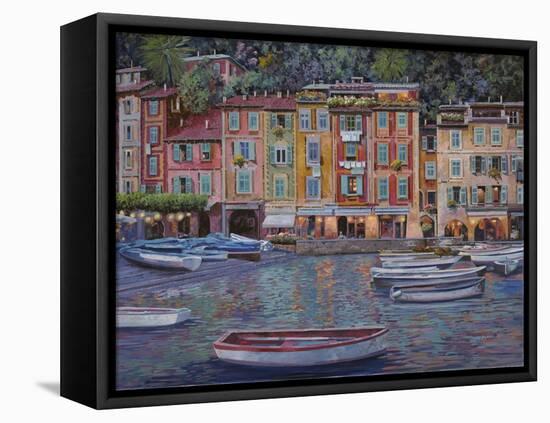 Portofino al Crepuscolo-Guido Borelli-Framed Stretched Canvas