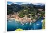 Portofino Birds Eye View, Liguria, Italy-George Oze-Framed Photographic Print