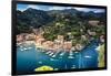 Portofino Birds Eye View, Liguria, Italy-George Oze-Framed Photographic Print