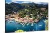 Portofino Birds Eye View, Liguria, Italy-George Oze-Stretched Canvas