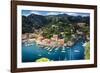 Portofino Birds Eye View, Liguria, Italy-George Oze-Framed Photographic Print