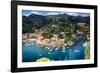 Portofino Birds Eye View, Liguria, Italy-George Oze-Framed Photographic Print