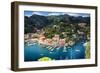 Portofino Birds Eye View, Liguria, Italy-George Oze-Framed Photographic Print
