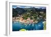 Portofino Birds Eye View, Liguria, Italy-George Oze-Framed Photographic Print