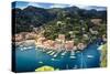 Portofino Birds Eye View, Liguria, Italy-George Oze-Stretched Canvas
