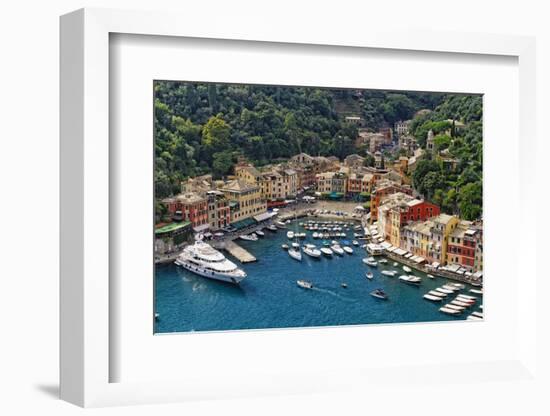 Portofino Harbor From Above, Liguria, Italy-George Oze-Framed Photographic Print