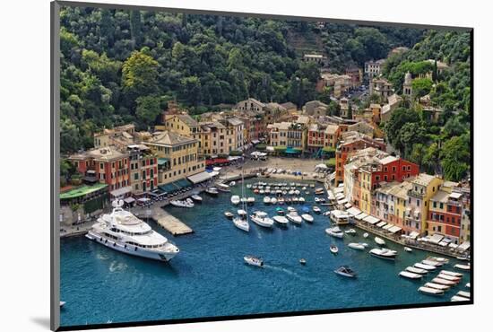 Portofino Harbor From Above, Liguria, Italy-George Oze-Mounted Photographic Print