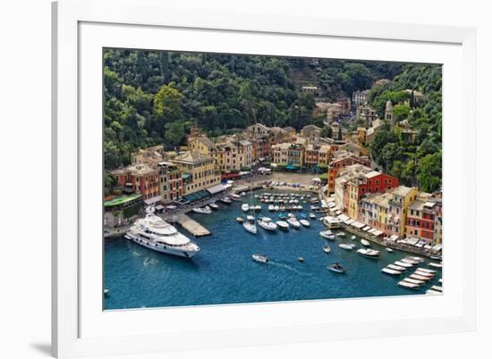 Portofino Harbor From Above, Liguria, Italy-George Oze-Framed Photographic Print