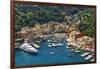 Portofino Harbor From Above, Liguria, Italy-George Oze-Framed Photographic Print