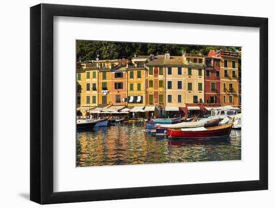 Portofino Harbor Scene, Liguria, Italy-George Oze-Framed Photographic Print