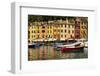 Portofino Harbor Scene, Liguria, Italy-George Oze-Framed Photographic Print