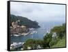 Portofino Harbor-Marilyn Dunlap-Framed Stretched Canvas