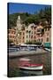 Portofino harbour Liguria Italy-Charles Bowman-Stretched Canvas