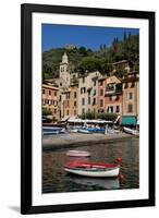 Portofino harbour Liguria Italy-Charles Bowman-Framed Photographic Print