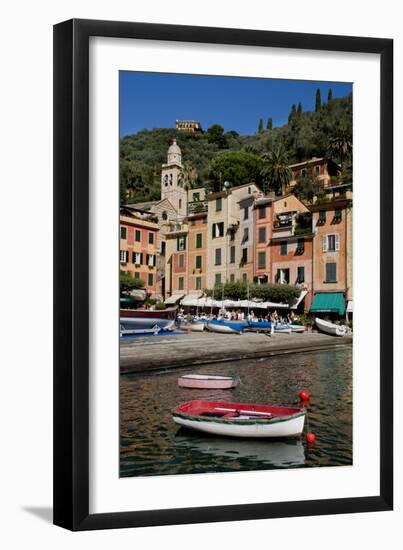 Portofino harbour Liguria Italy-Charles Bowman-Framed Photographic Print