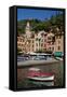 Portofino harbour Liguria Italy-Charles Bowman-Framed Stretched Canvas