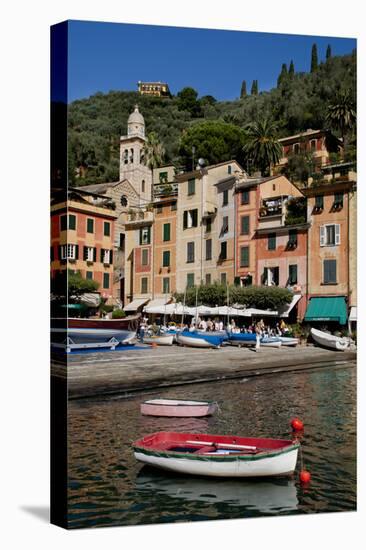 Portofino harbour Liguria Italy-Charles Bowman-Stretched Canvas