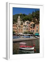 Portofino harbour Liguria Italy-Charles Bowman-Framed Photographic Print
