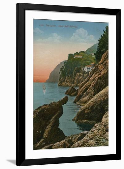 Portofino, Italy. Gola Dell' Inferno. Postcard Sent in 1913-Italian Photographer-Framed Giclee Print